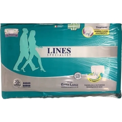 Lines Specialist - 20 Pannoloni Assorbenti a Mutandina per Incontinenza Taglia XL