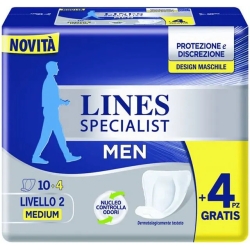 Lines Specialist Men - 14 Assorbenti Maschili Per Incontinenza Livello 2 Medium