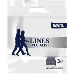 Lines Specialist - 3 Mutande Assorbenti Elastiche Unisex per Incontinenza Taglia M