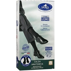 Sauber Linea Uomo 140 Den - Calza Anatomica Filato Cotone (18-22 mmHg) - Taglia G Blu