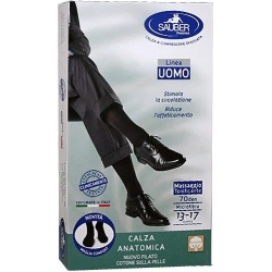 Sauber Linea Uomo - Calza anatomica cotone sulla pelle 70 Den Taglia G Colore Nero