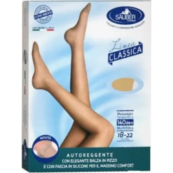Sauber Linea Classica 140 Den - Autoreggente Maglia Microrete (18-22 mmHg) - Taglia 2 Neutro Beige