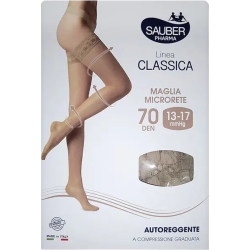 Sauber Linea Classica 70 Den - Autoreggente Maglia Microrete (13-17 mmHg) - Taglia 3 Neutro Beige