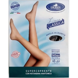Sauber Linea Classica 140 Den - Collant Supercoprente Maglia Microrete (18-22 mmHg) - Taglia 2 Nero