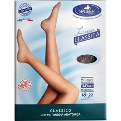 Sauber Linea Classica 140 Den - Collant Maglia Microrete (18-22 mmHg) - Taglia 1 Nero