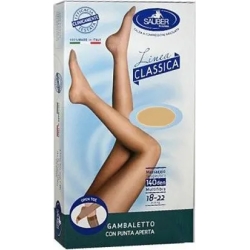 Sauber Linea Classica 140 Den - Gambaletto Punta Aperta (18-22 mmHg) - Taglia 4 Neutro Beige