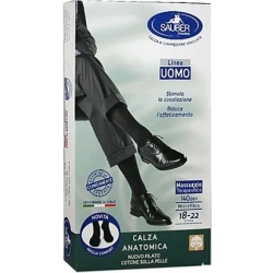 Sauber Linea Uomo 140 Den - Calza Anatomica Filato Cotone (18-22 mmHg) - Taglia M Blu