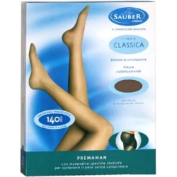 Sauber Linea Classica 140 Den - Collant Premaman Maglia Microrete (18-22 mmHg) - Taglia 5 Nero