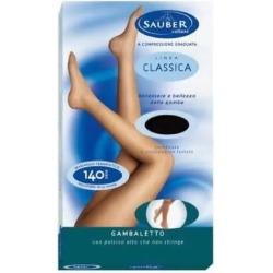 Sauber Linea Classica 140 Den - Gambaletto Punta Aperta Maglia Microrete (18-22 mmHg) - Taglia 3 Beige