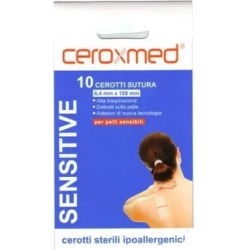 Ceroxmed Cerotti Sutura Per Pelli Sensibili 10 Cerotti Da 6,4 x 108 mm