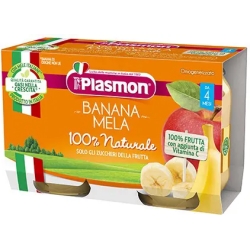 Plasmon Omogeneizzato Banana e Mela - 2 vasetti da 104 g