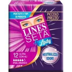 Lines Seta Ultra Lady - 12 Assorbenti Con Ali Per Tutti I Tipi Di Perdite