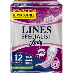 Lines Specialist Maxi, 12 Assorbenti - Per Incontinenza Urinaria