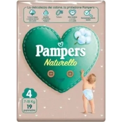 PAMPERS Naturello - 19 pannolini rivestiti in cotone taglia 4 (7-18 Kg)