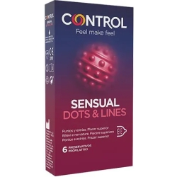 Sensual Dots & Lines - 6 Profilattici con rilievi stimolanti