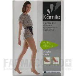 Kàmila Fashion 70 Den - Collant Contenitivo Maglia A Rete (12-15 mmHg) - Taglia 5 Nero