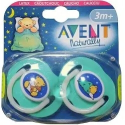 Avent Naturally - 2 Succhietti notturno in Caucciu 3 Mesi+