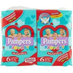 PAMPERS Baby dry mutandino extra large - 32 pannolini taglia 6 (15+ kg)
