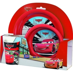 Cars Set Pappa - Piatto Piano + Piatto Fondo + Bicchiere