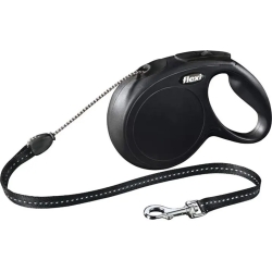 New Classic - Guinzaglio estensibile con corda da 5 metri Taglia S colore Nero