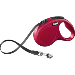 New Classic - Guinzaglio estensibile con fettuccia da 5 metri Taglia S colore Rosso