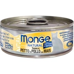 Natural Tonno e Petto di Pollo con Mais - Cibo umido per gatti 80 gr