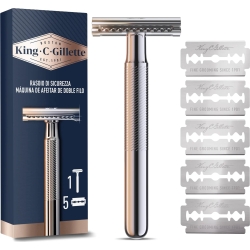 King C. Gillette - Rasoio per rifinire la barba con 5 lame di ricambio