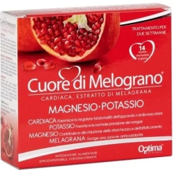 Optima Naturals Cuore di Melograno Magnesio Potassio 14 bustine - Integratore per la stanchezza