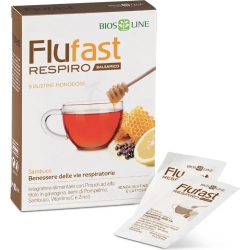 Flufast Respiro 9 Bustine Gusto Balsamico - Integratore Per Il Benessere Delle Vie Respiratorie