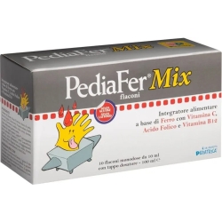 Pediafer Mix 10 flaconcini - Integratore di Ferro e Vitamina C