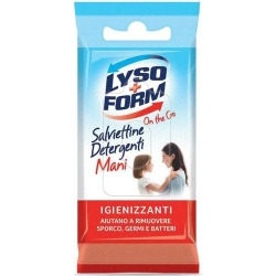 Lysoform On the go - 10 salviettine detergenti e igienizzanti per mani