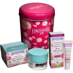 I Provenzali Cofanetto Rosa Mosqueta - Crema viso 50 ml + Contorno occhi 15 ml + Box latta