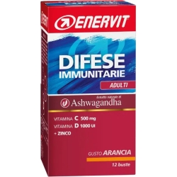 Enervit Difese Immunitarie Adulti 12 Buste Gusto Arancia - Integratore Di Vitamine E Minerali