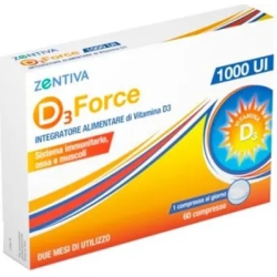 D3 Force Zentiva 1000Ui - Integratore di vitamina D3 60 compresse