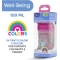 Chicco Well Being - Biberon in plastica con tettarella in silicone a flusso lento da 150 ml Rosa