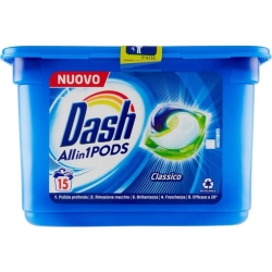 DASH Allin1Pods - Detersivo per bucato 15 pods Classico
