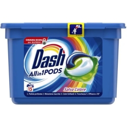 DASH Allin1Pods - Detersivo per bucato 15 pods Salva colore