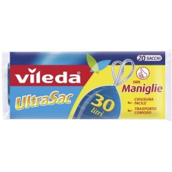 VILEDA Ultrasac Maniglie - 20 sacchi per l'immondizia da 30 litri