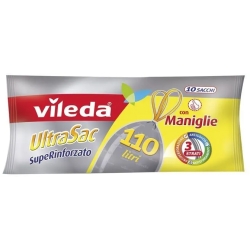 VILEDA UltraSac Maniglie Superinforzato - 10 sacchi per l'immondizia da 110 litri
