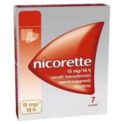 Nicorette 15 Mg/16 H - 7 Cerotti semitrasparenti Per Smettere Di Fumare