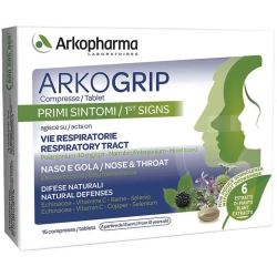 Arkogrip primi sintomi 15 compresse - Integratore per il benessere di naso e gola