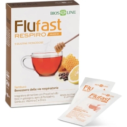 Flufast Respiro 9 Bustine Gusto Arancia - Integratore Per Il Benessere Delle Vie Respiratorie