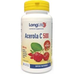 Longlife Acerola C500 Gusto Arancia - Integratore Immunostimolante 30 Compresse