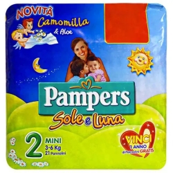 PAMPERS Sole e luna Mini - 21 pannolini taglia 2 (3-6 kg)