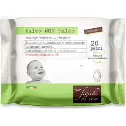 FIOCCHI DI RISO Talco Non Talco - 20 salviettine rinfrescanti e lenitive
