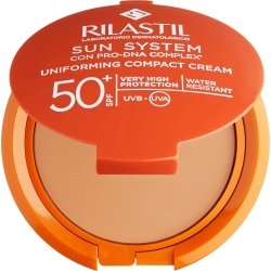 Rilastil Crema Solare Viso 50+ SPF Compatta Uniformante Sun System Protezione Molto Alta N. 02 Dore