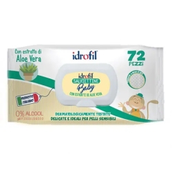 Idrofil salviette baby - 72 imbevute con olio di mandorle e aloe