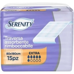 Serenity 15 Traverse Assorbenti Per Incontinenza Extra Misura 80X180 Cm