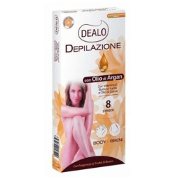 Dealo Body Bikini - 8 strisce depilatorie con olio di argan