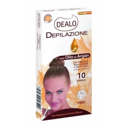 Dealo Viso - 10 strisce depilatorie con olio di argan